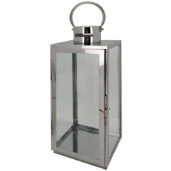 Rebecca Mobili Set 2 Lanterne Grandi Grigio Argento Acciaio Pvc Per Interno Esterno -Armonia Decor 86537502 5