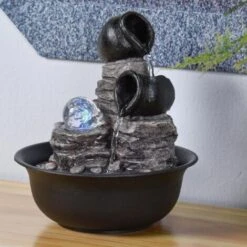 Zen'Light Verso Fontana Da Interno, Resina, Bronzo, 17x17x22 Cm -Armonia Decor 86636657 3