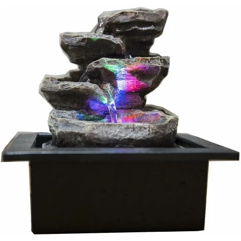 Zen'Light Galou Fontana Per Interni, Resina, Grigio, 21 X 17 X 23 Cm 3 Zen'Light Galou Fontana Per Interni, Resina, Grigio, 21 X 17 X 23 Cm