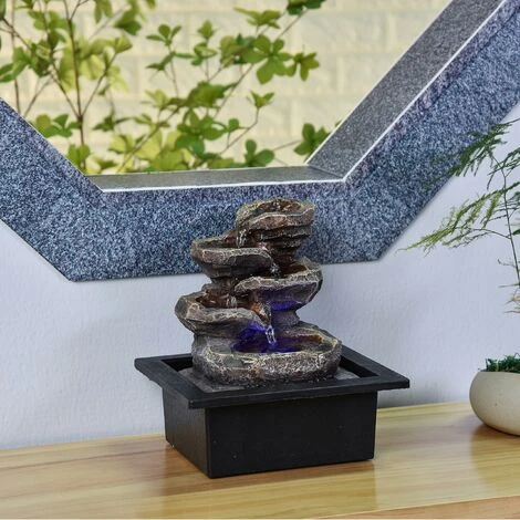 Zen'Light Galou Fontana Per Interni, Resina, Grigio, 21 X 17 X 23 Cm 4 Zen'Light Galou Fontana Per Interni, Resina, Grigio, 21 X 17 X 23 Cm - immagine 2