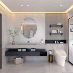 Specchio Decorativo Da Parete Tondo Casa Decorazioni Ingresso Camera Moderno 64x82cm -Armonia Decor 88017877 3