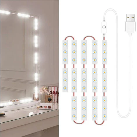 14 PCS Luci Per Specchio Per Trucco A LED Dimmerabili Touch Control Luci Per Specchio Cosmetico Luce Per Specchio Da Bagno Con Cavo USB Strisce Luminose A LED Specchio Per Toeletta 3 14 PCS Luci Per Specchio Per Trucco A LED Dimmerabili Touch Control Luci Per Specchio Cosmetico Luce Per Specchio Da Bagno Con Cavo USB Strisce Luminose A LED Specchio Per Toeletta