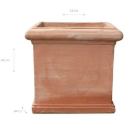 Vaso Cubo In Terracotta 100% Made In Italy Interamente Lavorata A Mano -Armonia Decor 88588696 2