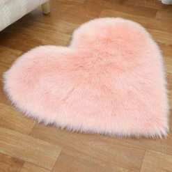 LITZEETappeto In Pelle Di Pecora Shaggy Tappeto In Pelle Di Pecora Capelli Lunghi Tappeto In Pelle Di Pecora Finta Super Morbida Decorazione Universale Per Sedia Divano Letto Tappeto (Rosa Chiaro 70x9