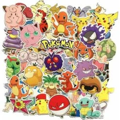 LITZEE80 Pezzi Di Adesivi Pokemon Adesivi Fantastici Per Bambini Adesivi Per Skateboard Per Chitarra Portatile