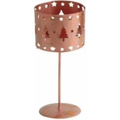 Portacandele Natalizio Su Supporto In Metallo Ramato (Set Di 2) -Armonia Decor 89358622 2