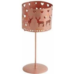 Portacandele Natalizio Su Supporto In Metallo Ramato (Set Di 2) -Armonia Decor 89358622 3