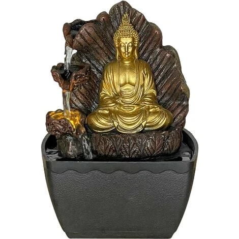 Fontana Da Interno In Resina Buddha E Roccia 3 Fontana Da Interno In Resina Buddha E Roccia