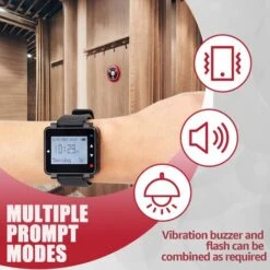 Retekess T128-T117 Cercapersone Ristorante, Sistema Di Chiamata Cameriere Con Tre Modalità Prompt, 1 Ricevitore Orologio E 10 Pulsanti Di Chiamata Cliente Per Bar, Hotel, Pizzeria, Clinica -Armonia Decor 89657056 4