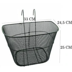 Cestino Bicicletta Anteriore Rettangolare A Rete Nero Con Ganci Per Bici 316 -Armonia Decor 89939358 5