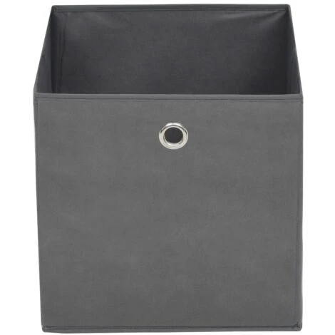 Set Contenitori 4 Pz Tessuto Non Intrecciato 32x32x32 Cm Grigio VidaXL 6 Set Contenitori 4 Pz Tessuto Non Intrecciato 32x32x32 Cm Grigio VidaXL - immagine 4