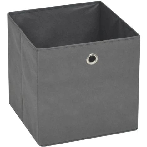 Set Contenitori 4 Pz Tessuto Non Intrecciato 32x32x32 Cm Grigio VidaXL 7 Set Contenitori 4 Pz Tessuto Non Intrecciato 32x32x32 Cm Grigio VidaXL - immagine 5