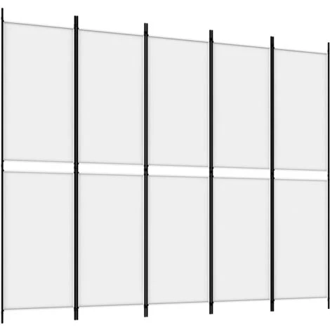 Paravento A 4 Pannelli - Divisori Bianco 250x200 Cm Tessuto 4 Paravento A 4 Pannelli - Divisori Bianco 250x200 Cm Tessuto - immagine 2