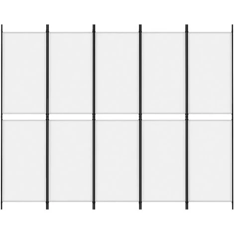 Paravento A 4 Pannelli - Divisori Bianco 250x200 Cm Tessuto 5 Paravento A 4 Pannelli - Divisori Bianco 250x200 Cm Tessuto - immagine 3
