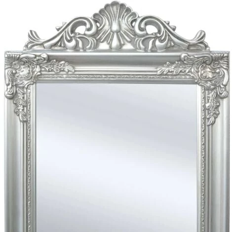 Specchi Da Terra Specchio A Pavimento - In Stile Barocco 160x40 Cm Argento 4 Specchi Da Terra Specchio A Pavimento - In Stile Barocco 160x40 Cm Argento - immagine 2