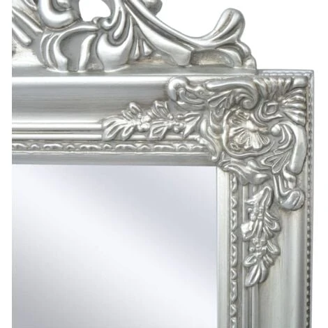 Specchi Da Terra Specchio A Pavimento - In Stile Barocco 160x40 Cm Argento 5 Specchi Da Terra Specchio A Pavimento - In Stile Barocco 160x40 Cm Argento - immagine 3