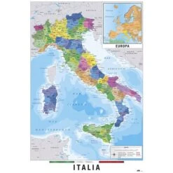 Poster Mappa Italia Fisica Politica
