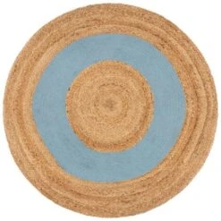 Tappeto Di Iuta Blu Berlingot D90cm - Atmosphera Créateur D'intérieur