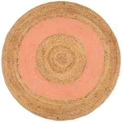 Tappeto In Juta Terracotta Berlingot D90cm - Atmosphera Créateur D'intérieur
