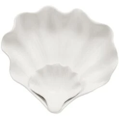 Vassoio Tascabile In Ceramica Bianca Sea View 20x18 Cm - Atmosphera Créateur D'intérieur