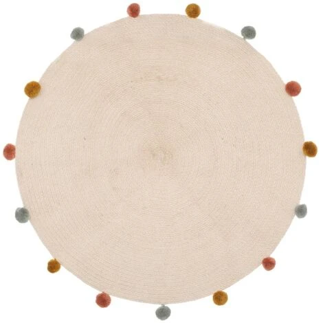 Tappeto Arlecchino Con Pompons D90cm - Atmosphera Créateur D'intérieur 3 Tappeto Arlecchino Con Pompons D90cm - Atmosphera Créateur D'intérieur