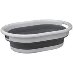 Cesto Portabiancheria Pieghevole 21l Grigio E Bianco - 5 Five Simply Smart -Armonia Decor 90573872 5