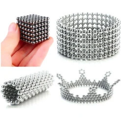 216Pcs 3mm Magnetic Ball Set Magic Magnet Cube Building Toy Per Alleviare Lo Stress Colore Argento -Armonia Decor 90899645 4