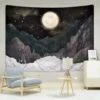 Arazzo Luna Stelle Arazzo Notte Cielo Stellato Arazzo Natura Arazzo Paesaggio Montagna Arazzo Da Parete Per Camera Da Letto 59,1 X 78,7 Nero -Armonia Decor 91189372 1