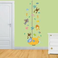 Creative Underwater Animal Diver Mignon Singe Tigre Barre De Croissance Amovible Stickers Muraux Enfants Chambre De Bébé Pépinière DIY Décoratif Autocollants Muraux Autocollants -Armonia Decor 91191489 3