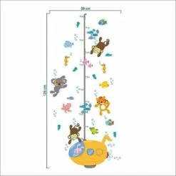 Creative Underwater Animal Diver Mignon Singe Tigre Barre De Croissance Amovible Stickers Muraux Enfants Chambre De Bébé Pépinière DIY Décoratif Autocollants Muraux Autocollants -Armonia Decor 91191489 5