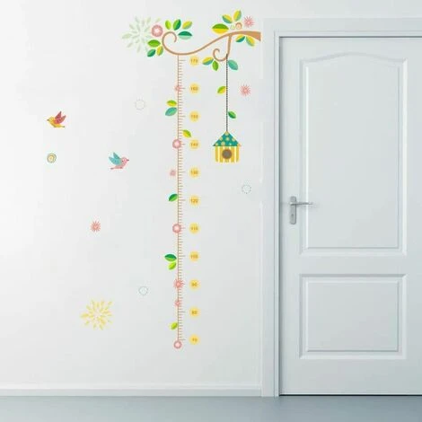 Cartone Animato Ramo Di Un Albero Voliera Foglie Cadenti Barra Di Crescita Adesivi Murali Rimovibili, Cameretta Per Bambini Adesivi Murali Decorativi Fai-da-te 4 Cartone Animato Ramo Di Un Albero Voliera Foglie Cadenti Barra Di Crescita Adesivi Murali Rimovibili, Cameretta Per Bambini Adesivi Murali Decorativi Fai-da-te - immagine 2