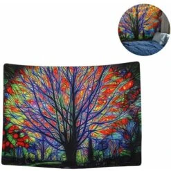 Arazzo Tramonto Uccelli Barca Lago Acquerello Natura Paesaggio Appeso A Parete Per Camera Da Letto Arazzo Ukiyo-e Stampato -Armonia Decor 91195472 2