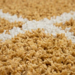 Paco Home Morbido Tappeto A Pelo Lungo Shaggy Per Soggiorno In Stile Scandinavo Con Motivo A Rombi Ø 80 Cm Tondo, Giallo -Armonia Decor 91607496 3