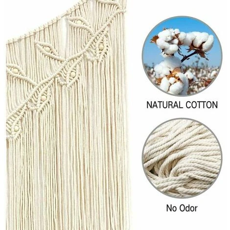Boho Macramè Appeso A Parete Decorazioni Per La Casa Fatte A Mano Decorazione Murale Con Perline Per Soggiorno Camera Da Letto Matrimoniale 100x96 Cm 6 Boho Macramè Appeso A Parete Decorazioni Per La Casa Fatte A Mano Decorazione Murale Con Perline Per Soggiorno Camera Da Letto Matrimoniale 100x96 Cm - immagine 4