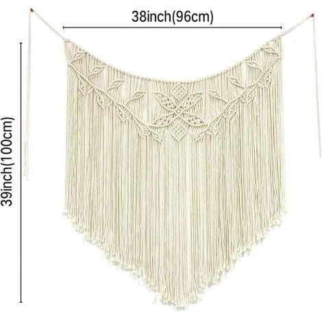 Boho Macramè Appeso A Parete Decorazioni Per La Casa Fatte A Mano Decorazione Murale Con Perline Per Soggiorno Camera Da Letto Matrimoniale 100x96 Cm 7 Boho Macramè Appeso A Parete Decorazioni Per La Casa Fatte A Mano Decorazione Murale Con Perline Per Soggiorno Camera Da Letto Matrimoniale 100x96 Cm - immagine 5