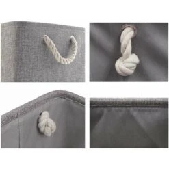 Scatola Portaoggetti Pieghevole In Tela, Cestino In Tessuto (33 X 33 X 33 Cm) Per Giocattoli, Asciugamani E Vestiti, Grigio (1 Confezione) -Armonia Decor 91726795 5