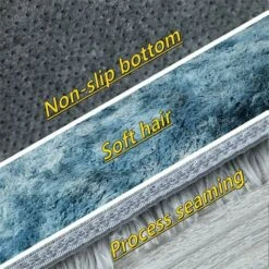 Soffice Tappeto Soffice Pelliccia Sintetica Soffice Tappeto Decorativo Colore Sfumato Tappetino Per Camera Da Letto Soggiorno Sala Da Pranzo (Blu, 60x160cm) -Armonia Decor 91728236 4