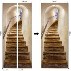 Adesivi Per Porte Interni 3D Decorazione Camera Da Letto Adesivi Murali Scale Bambini Adulti Bagno Poster 77x200cm -Armonia Decor 91729468 5