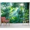 150x100cm Arazzo Giungla Appeso A Parete Foglia Di Palma Tropicale Arazzi Pianta Botanica Verde Decorazione Murale Arazzi Per Casa Soggiorno Camera Da Letto Dormitorio,