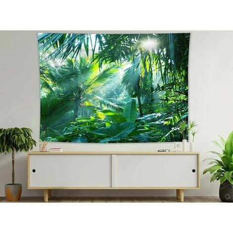 150x100cm Arazzo Giungla Appeso A Parete Foglia Di Palma Tropicale Arazzi Pianta Botanica Verde Decorazione Murale Arazzi Per Casa Soggiorno Camera Da Letto Dormitorio, 4 150x100cm Arazzo Giungla Appeso A Parete Foglia Di Palma Tropicale Arazzi Pianta Botanica Verde Decorazione Murale Arazzi Per Casa Soggiorno Camera Da Letto Dormitorio, - immagine 2