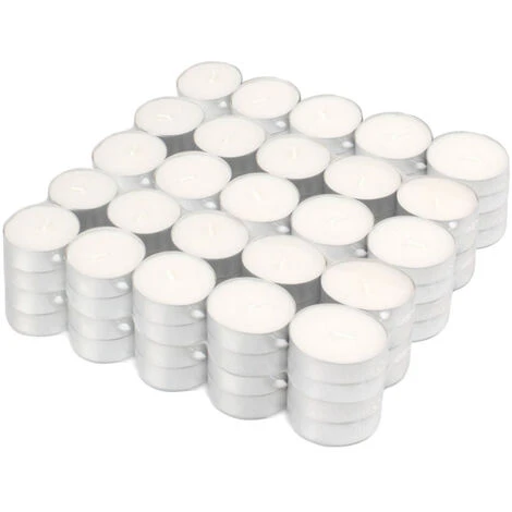 Tealight Candele Confezione Da 100 Pezzi Tea Light Durata 4 Ore Lumini Candeline Cera Antigoccia Cerini Non Profumati Colore Bianco Naturale 3 Tealight Candele Confezione Da 100 Pezzi Tea Light Durata 4 Ore Lumini Candeline Cera Antigoccia Cerini Non Profumati Colore Bianco Naturale