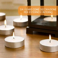 Tealight Candele Confezione Da 100 Pezzi Tea Light Durata 4 Ore Lumini Candeline Cera Antigoccia Cerini Non Profumati Colore Bianco Naturale 10 Tealight Candele Confezione Da 100 Pezzi Tea Light Durata 4 Ore Lumini Candeline Cera Antigoccia Cerini Non Profumati Colore Bianco Naturale -Armonia Decor 91853054 4
