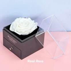 Rosa Eterna Con Gioielli Collana Da Donna Con Ciondolo A Cuore Con Fiore Finto Blu Collana In Argento 925 Per Le Donne Regalo Per Lei Natale San Valentino Regalo Di Compleanno -Armonia Decor 92039390 4