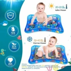 Tappetino Per Acqua Per Bambini, Tappetino Per Giochi D'acqua Senza BPA Giocattoli Per Bambini 3 6 9 Mesi Tappetino Gonfiabile Per Pancia (65x50 Cm) -Armonia Decor 92043144 4