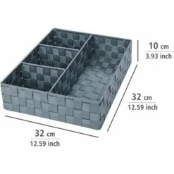 Adria Contenitore Bagno 4 Divisori Grigio 32,0 X 32,0 X 10,0 Cm -Armonia Decor 92048011 4