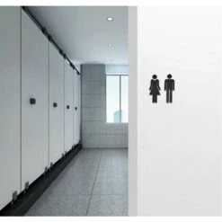 2pcs 12x4cmWC Ristorante Pubblico Hotel Mensa Bagno Adesivo Porta Segno -Armonia Decor 92051926 4