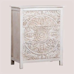 SKLUM Cassettiera In Legno Rosan Legno Bianco Vintage