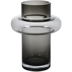 Vaso D.16,5 X H.25 Cm In Vetro Colorato Vetro Grigio Fumo - VALOIT