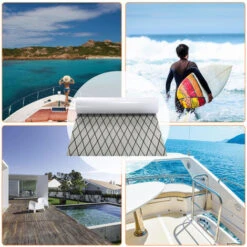 Randaco Tappetino Per Pavimenti Teak Ponte In Schiuma EVA Tappeto Pavimentazione Ponte Per Barche Grigio Chiaro 190 70 0,6 Cm -Armonia Decor 93289388 5