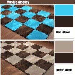 Tappetino Da Gioco Puzzle In Schiuma Eva Tappetino Da Gioco Ad Incastro Piastrelle Morbide Camera Dei Bambini Coperta Da Gioco Camera Da Letto Giunzione Tappetino Marrone Marrone -Armonia Decor 93374502 3